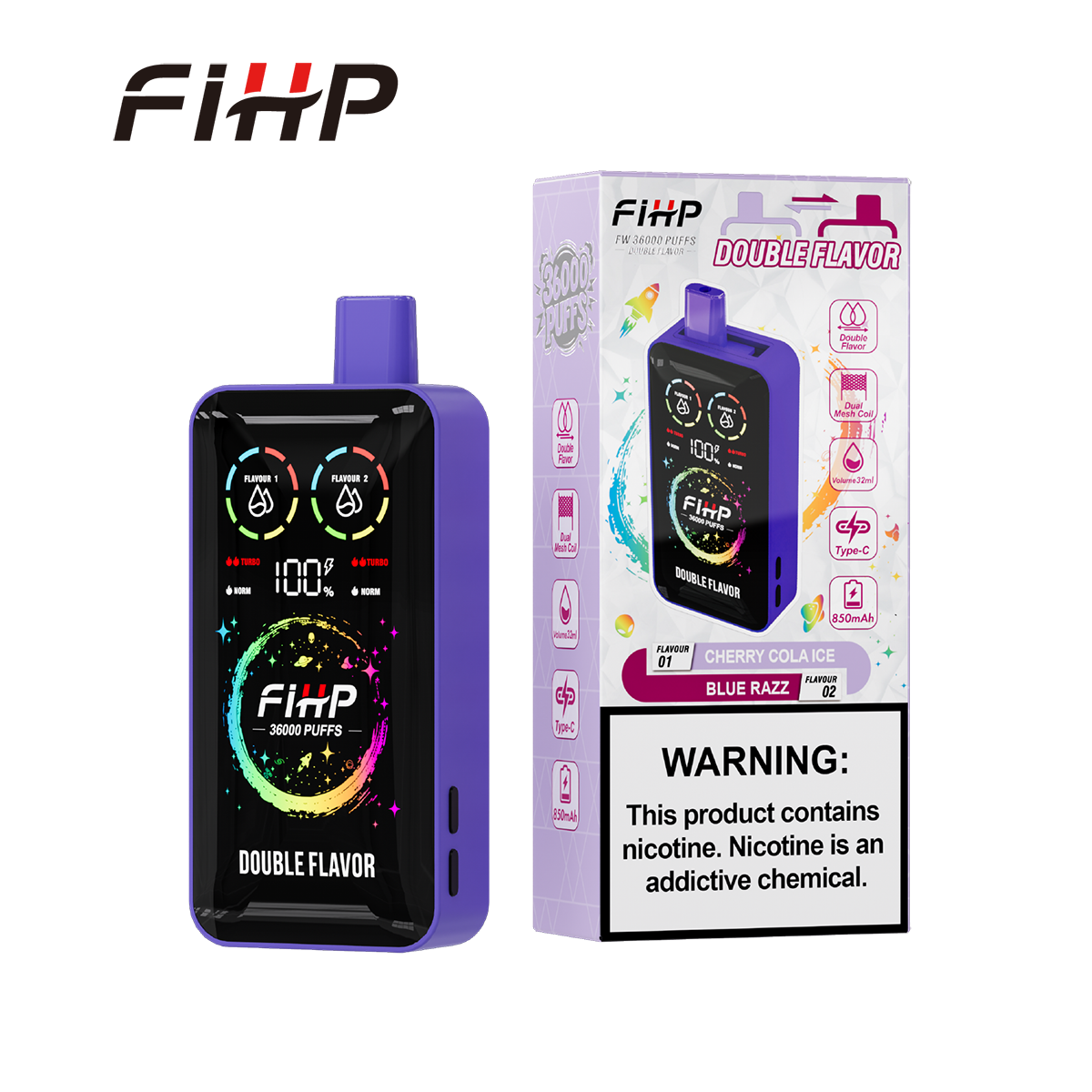 FIHP 36,000 Puffs Double-tastes