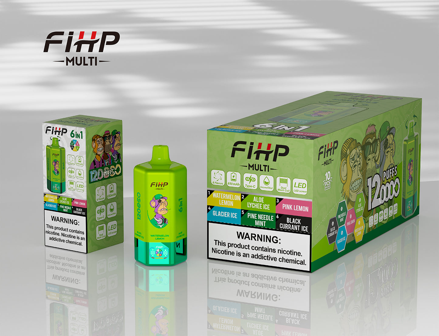 FIHP 120k Puffs 6in1 Multi tastes Vape