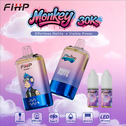 FIHP 30,000 Puffs Monkey Refiilable Vape