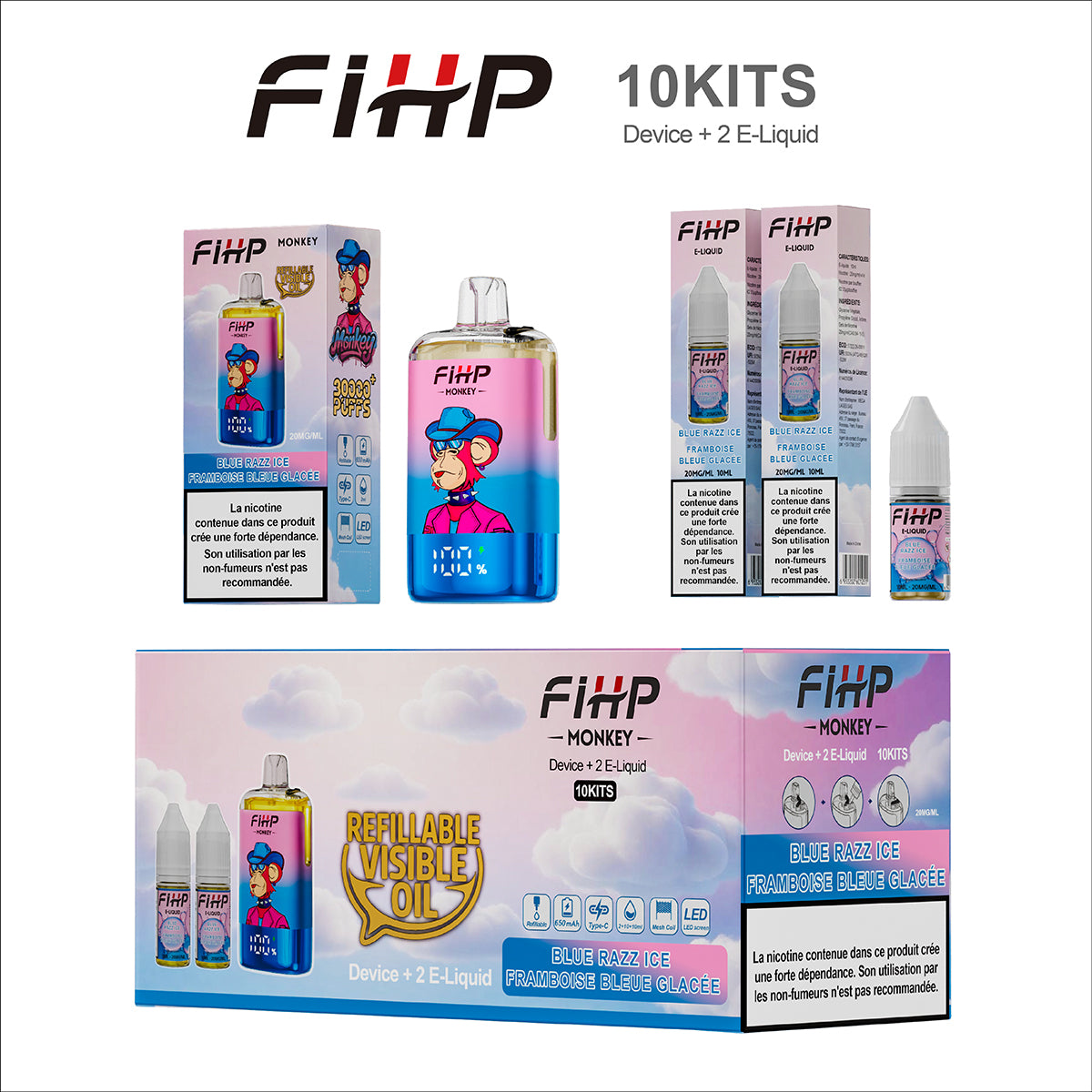 FIHP 30,000 Puffs Monkey Refiilable Vape