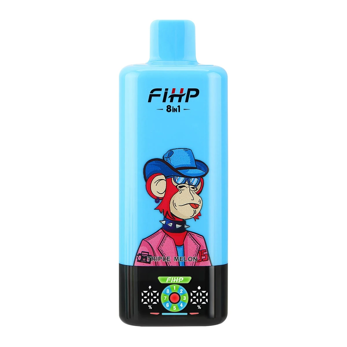 FiHP 200K 8-in-1 disposable vape in the Mango Ice design