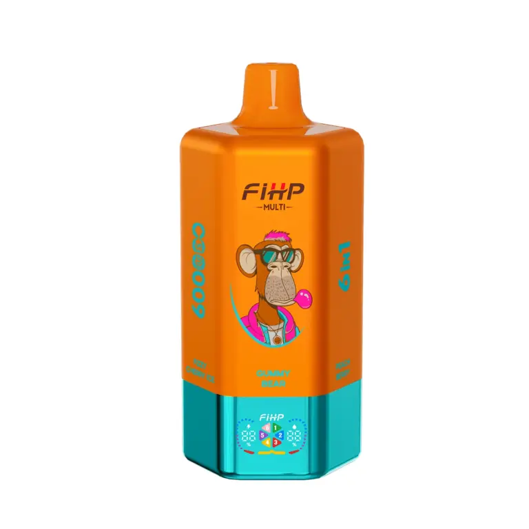 Orange FiHP 600K 6-in-1 vape front view