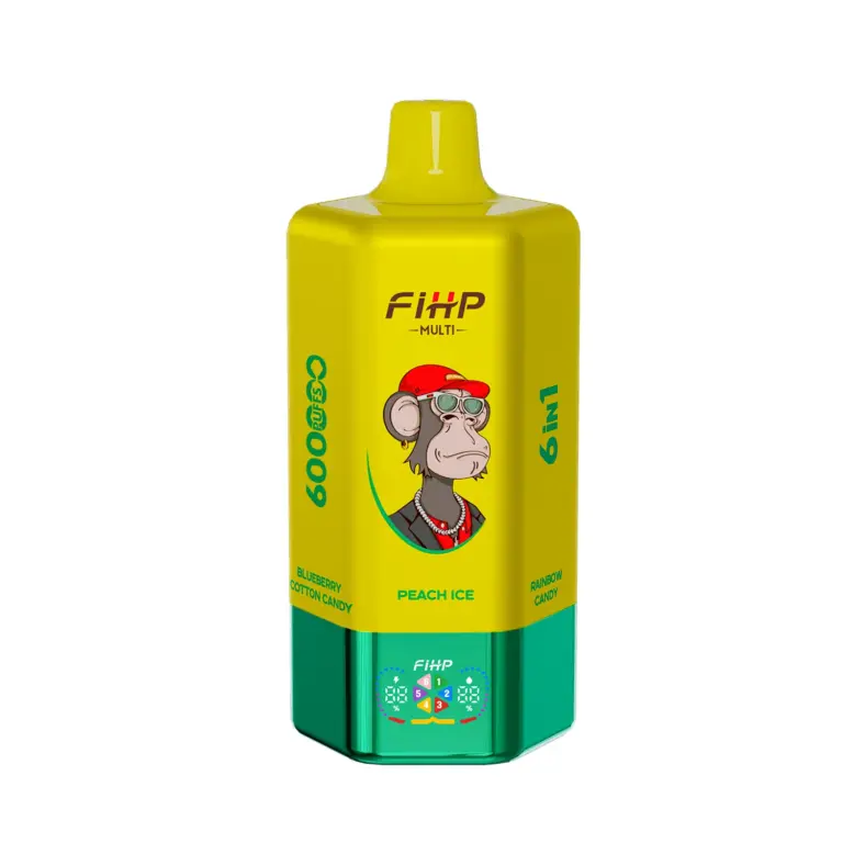Yellow FiHP 600K 6-in-1 vape front view