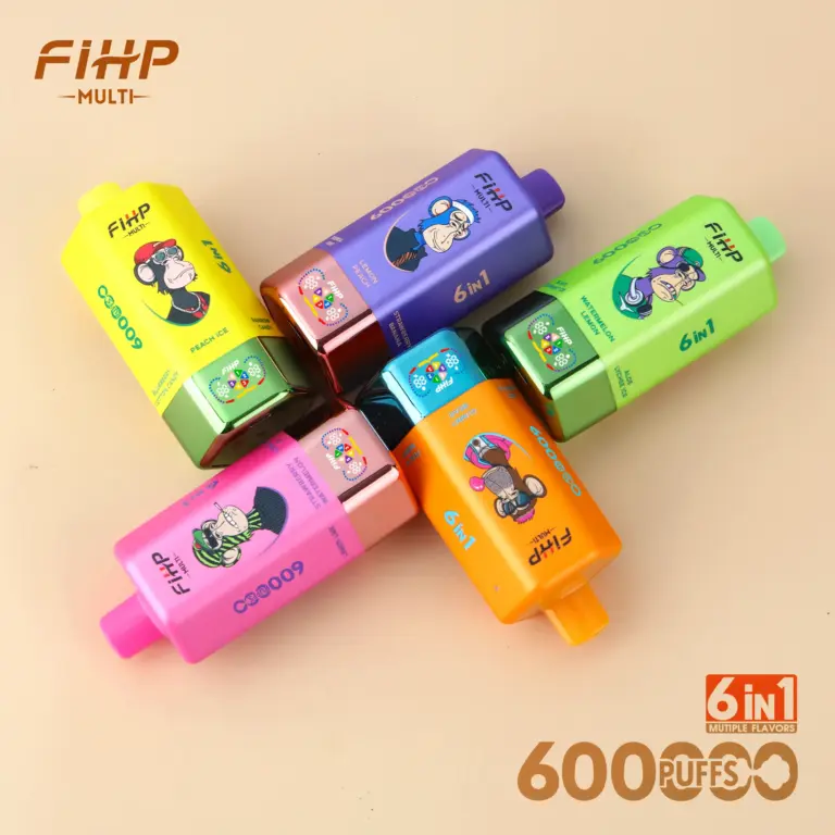 Six FiHP 600K devices arranged in a circular color display