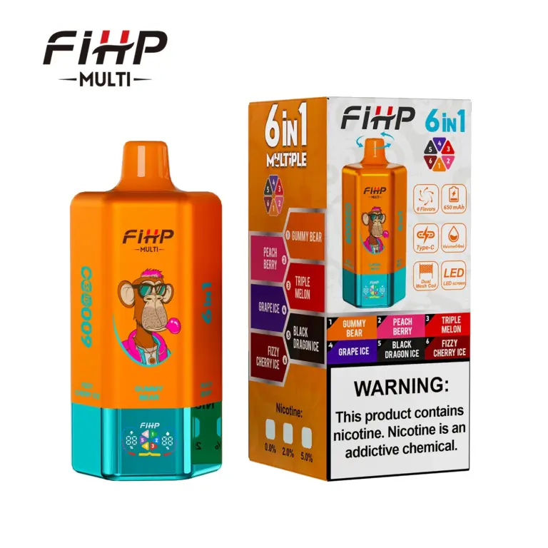 Orange FiHP 600K device beside its retail package
